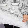 thumbnail image 3 of Oversized Wearable Blanket Hoodie,Gray Highland Cow Bathtub Lemon Pattern Sherpa Blanket Hoodie with Super Pockets,Super Warm Fuzzy Pullover for Women & Men, 3 of 6
