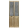AWC 127 Elizabethian Glass Bifold Door Fits 24"wide x 80"high Unfinished Pine