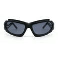 thumbnail image 2 of Trendy 90s Robotic Elaborate Mechanical Plastic Sport Sunglasses Matte Black - Black, 2 of 4