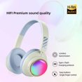 thumbnail image 5 of [Updated Bluetooth Headphones Over Ear, 65 Hours Playtime Wireless Headphones with Microphone,Foldable Lightweight Headset with Deep Bass,HiFi Stereo Sound for Travel Work Cellphone,Sky Blue, 5 of 6