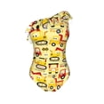 thumbnail image 4 of Yiaed Funny Construction Vehicles Print Women One Piece Swimsuits Tummy Control One Shoulder Bathing Suits Pattern Ruffle Swimwear-XX-Large, 4 of 8