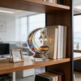 thumbnail image 4 of Stained Glass Style Crescent Moon Table Ornament with Lanterns and Decorative Bowl Ramadan Eid Home Decor Sculpture, 4 of 8