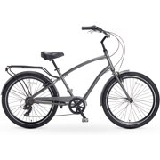 sixthreezero EVRYjourney Men's 26" 7-Speed Sport Hybrid Cruiser Bicycle, Matte Grey