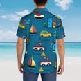 thumbnail image 3 of Lsque Transportations with Buildings pattern Hawaiian Shirt for Men, Unisex Summer Beach Casual Short Sleeve Button Down Shirts-XX-Large, 3 of 9
