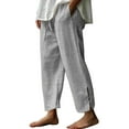 thumbnail image 2 of Xunlbb Summer Sale! Womens Summer Fashion Print Casual Elastic Waist Long Wide Leg Pants ,Gray S, 2 of 5