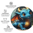 thumbnail image 4 of Honeii Adorable Blue Baby Dragon Print Leather Coaster Set of 6, Ideal for Safeguarding Your Furniture from Drinks Spills and Effortless Cleanup,Round Shape, 4 of 7