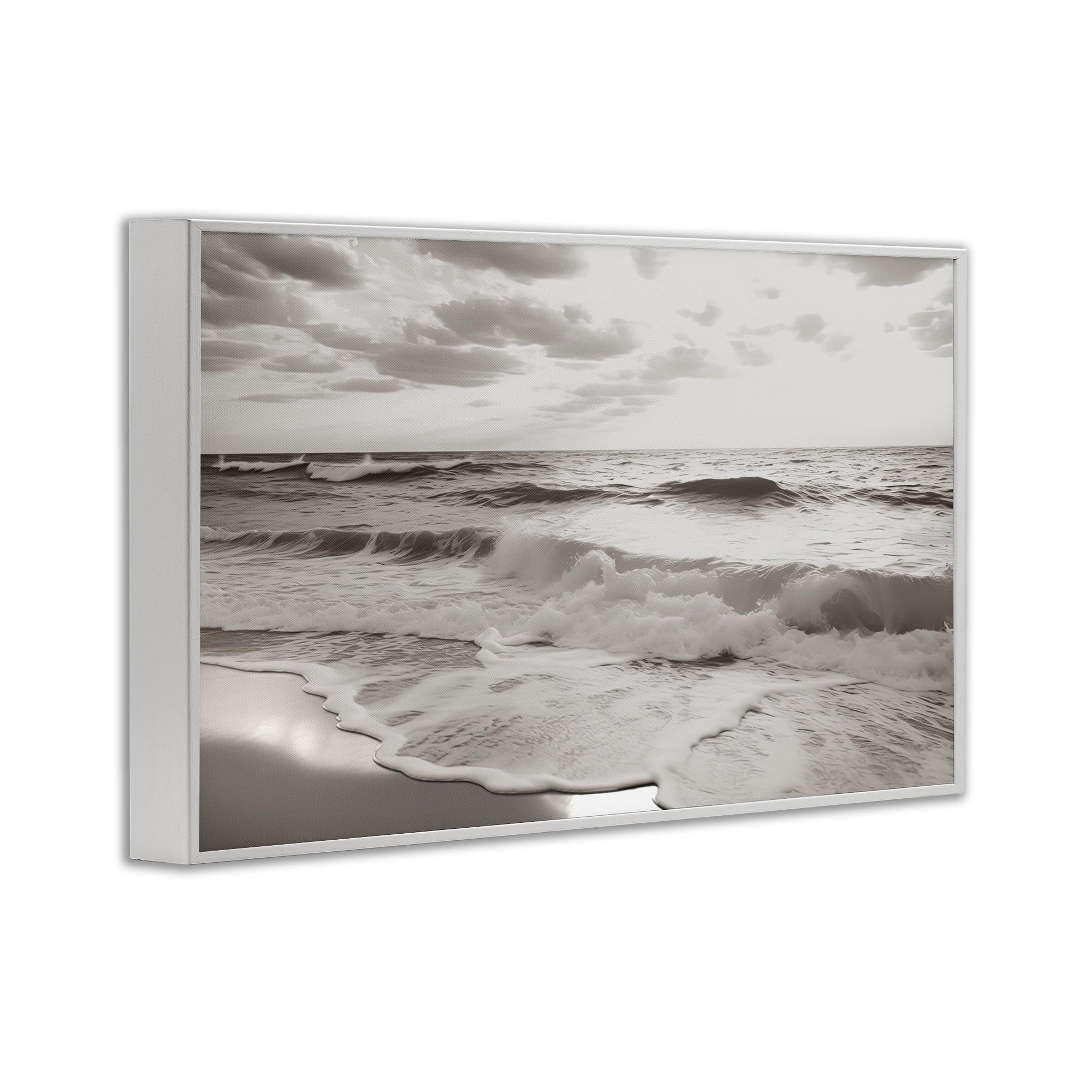 Beach View Reverie White Framed Giclee Art, design by Decent Exposures