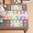 thumbnail image 3 of Colorful Dots Cute Bunny Watercolor Rabbits Easter Placemats Set of 8 Table Mats for Masquerade Party Home Kitchen Dining Table Decorations 12x18 Inch, 3 of 6