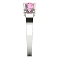 thumbnail image 3 of Clara Pucci 14K White Gold Solid Gold Pink Solitaire with Accents Anniversary Ring for Women - 1.06 cttw Round Cut, 3 of 8