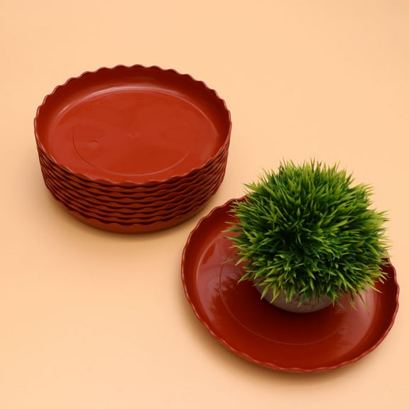 CIMAXIC Flower Pots Tray Flowerpot Drip Tray Red 10Pcs for Balcony