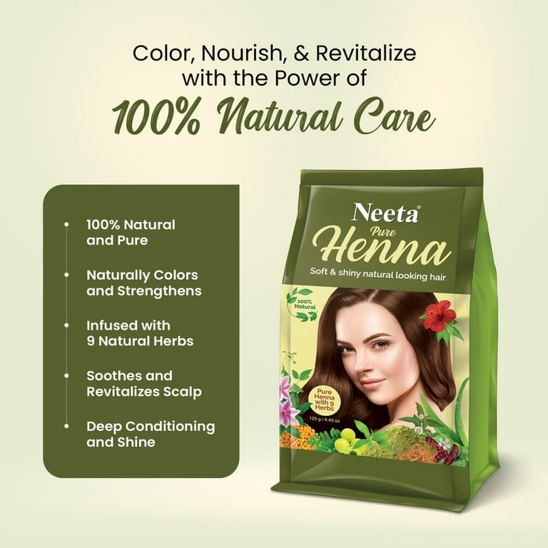 Neeta 100% Natural Pure Henna with 9 Herbs for hair, Chemical Free