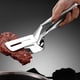 thumbnail image 1 of Pinza de pala de doble cara de acero inoxidable, pinzas de cocina de espátula de acero inoxidable, pinza de espátula giratoria con abrazadera para parrilla, 1 of 3