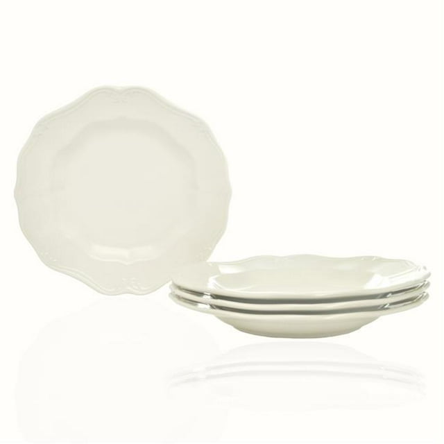 FQ900-402 Vanille Rouge 8,25 Po Country Estate Assiettes à Salade Blanches - Ensemble de 4