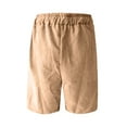 thumbnail image 4 of Lumtrix Mens Corduroy Shorts Casual 5 Inch Elastic Waist Drawstring Summer Beach Sports Loose Fit Shorts With Pocket Khaki 3xl, 4 of 7