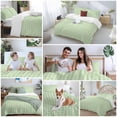 thumbnail image 5 of 3 Piece Sage Green Duvet Cover Set Queen Size,Microfiber Comforter/Quilt Cover with Corner Ties and 2 Pillowcases,Grid Checkered Plaid Gingham Lattice Trellis All Season Bedding with Zipper Closure, 5 of 8