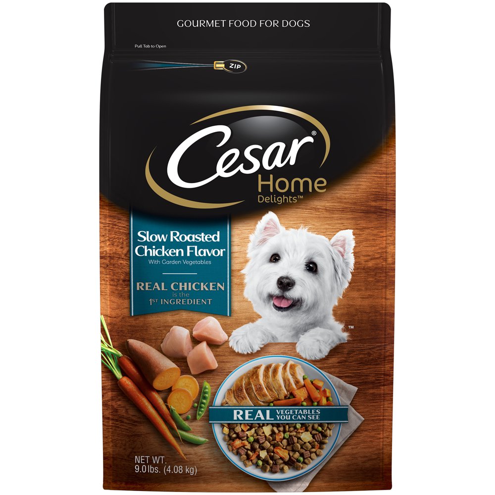 Cesar Home Delights Dry Dog Food Slow Roasted Chicken Flavor with Garden Vegetables, 9 lb. Bag