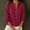 Tops-686Wine, variant on Xdegoge Linen Peplum Blouses for Women Split V Neck Three Quarter Ruffle Sleeve Dressy Work office Vibe Flowy Loose Fit Solid Pintuck Button Down Lightweight Spring Tops