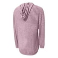 thumbnail image 3 of Plain Ribbed Hoodies for Women Fall Winter Long Sleeve Basic Hooded Sweatshirt with Pockets Pullover Tops, 3 of 6