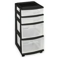 thumbnail image 6 of Exlonjet Plastic 4 Clear Drawer Medium Home Organization Storage Container Tower with 2 Large Drawers and 2 Small Drawers, Black Frame (2 Pack), 6 of 9