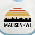 thumbnail image 4 of Inktastic Madison Wisconsin Skyline Retro Sunset Boys or Girls Baby Bib, 4 of 4