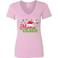 thumbnail image 3 of Inktastic Mama Claus with Christmas Santa Hat and Snowflakes Women's V-Neck T-Shirt, 3 of 5