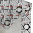 thumbnail image 4 of Ambesonne Geometric Grommet Curtain, Modern Grid Design, 50" x 108", Charcoal Grey White Red, 4 of 6
