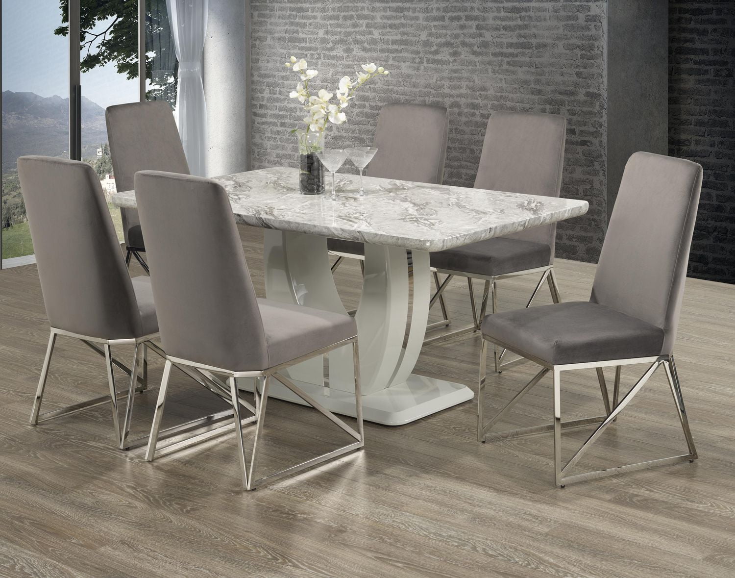 Brooklyn 7-Piece Dining Set, Grey