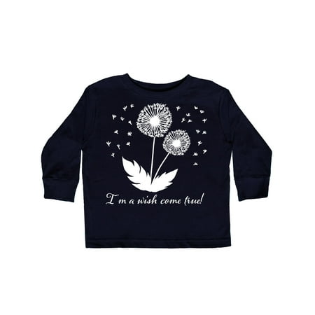 

Inktastic I m a Wish Come True Dandelion in White Gift Toddler Boy or Toddler Girl Long Sleeve T-Shirt