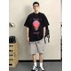 thumbnail image 2 of Conjunto de camisetas y pantalones cortos para hombre, de algodón blanco, para entrenamiento, ropa de verano, conjuntos para hombre, ropa juvenil emo, oferta, conjunto holgado de 2 piezas, 2 of 4