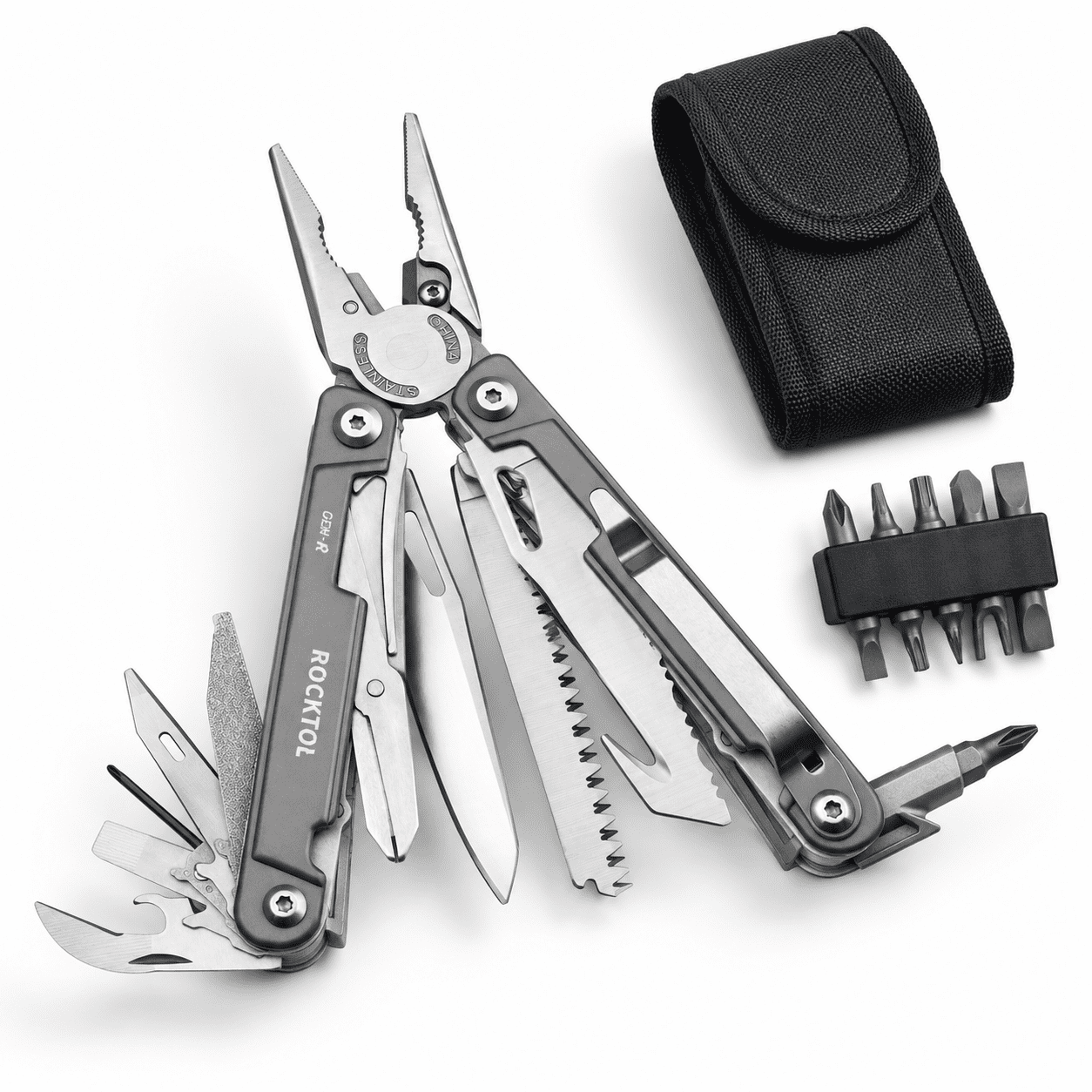 Multitool Pliers Edc Pocket Vg10 27-in-1 Multi-tool Withium-plated Handle Precision Gut Hook Forpacking Hiking Camping (gen-r)