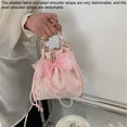 thumbnail image 3 of Vjnyvs Lace Bow Tote Bag White Pearl Handle Bag Evening Clutch Bag Summer Bucket Crossbody Bag Women Supply for Daily Matching, 3 of 7