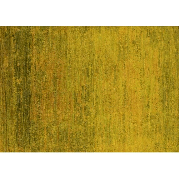 Ahgly Company Machine Washable Indoor Rectangle Oriental Yellow Industrial Area Rugs, 5' x 7'