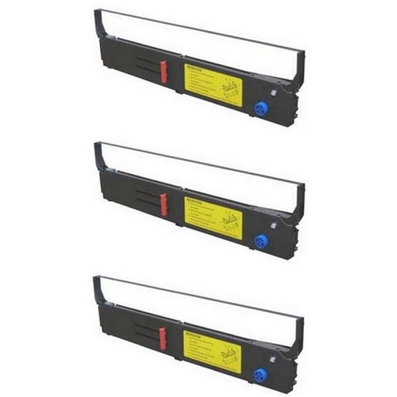PrinterDash Compatible Replacement for Okidata MICROLINE 4410/PACEMARK 4410/PACEMARK 4410N Series Black Printer Ribbons (3/PK) (OKA011100_3PK)
