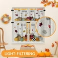 thumbnail image 4 of Fall Pimpkin Kitchen Window Curtains Valance and Tier Set 36 Inch, Autumn Leaves Leopard Plaid 3 Piece Window Treatment Tiers for Living Room Bedroom Kitchen Decor Drapes, 4 of 6