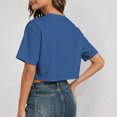 thumbnail image 4 of Wang6 Women Cropped Loose Fit T Shirts Summer Womens Short Sleeve Tops Ladies Causal Solid Going out Tees Shirt 0624liBU2 XL, 4 of 6