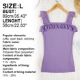 thumbnail image 2 of Camisola sin mangas con volantes para mujer, camisola de cuello cuadrado, camisola de punto de Color sólido Adepaton BST3013535-2, 2 of 6