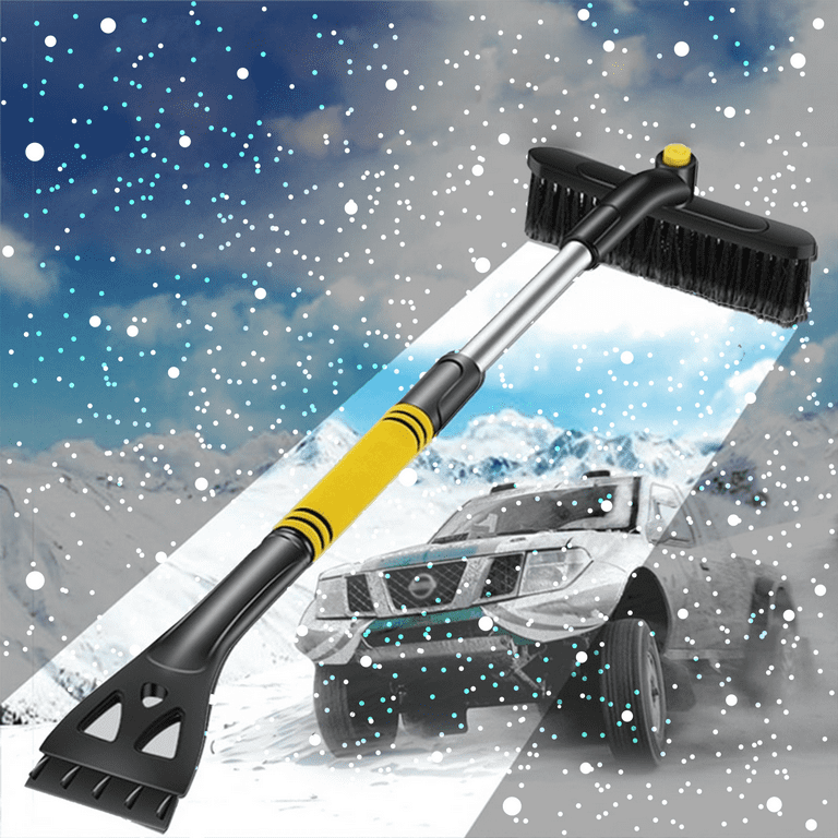 iMountek 3 In 1 Windshield Ice Scraper Extendable Car Snow Removal Tool  Telescoping Car Broom Snow Shovel Automobile Frost Removal, Orange