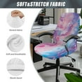 thumbnail image 5 of Renewold Mabrle Pink Blue Computer Office Chair Cover Spandex Rotating Chair Slipcover Dustproof Stain Resistant High Back Computer Chair Cover for Dogs Cats, L, 5 of 7