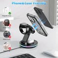 thumbnail image 5 of OWNTECH 20W 3-in-1 Wireless Charging Station Compatible with iPhone 16/15/14/Pro/Max, Apple Watch, AirPods Pro/4/3/2 - Fast Charger Pad with Night Light & Adapter Included (Black), 5 of 9