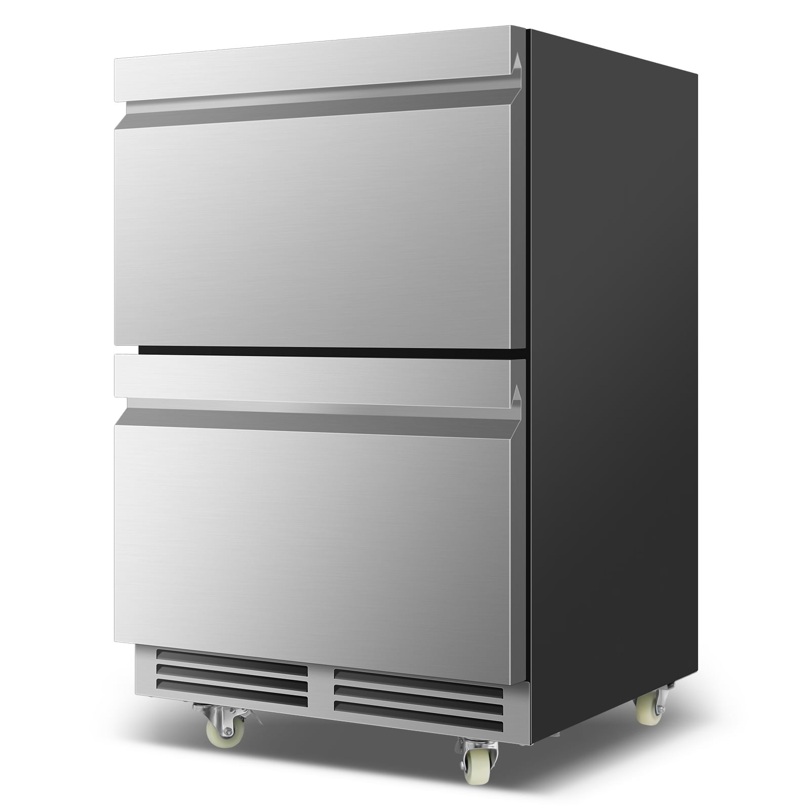 Nipus 24 in 160 Can Drawer Beverage refrigerator,5.2 cu.ft.Dual Zone,Under Counter Built-In Stainless Steel for Home & Commercial Use