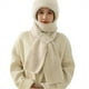 thumbnail image 2 of Guardurnaity Manténgase a la moda y abrigado con un gorro de punto de grano tejido único, bufanda, gorro de punto de invierno grueso de terciopelo Sombreros Amarillo arena, 2 of 6