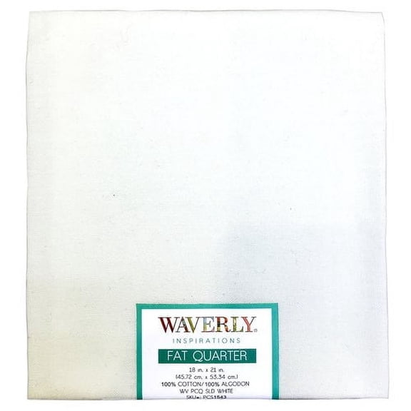 Waverly Inspirations Cotton 18" x 21" Fat Quarter Solid White Print Fabric, 1 Each