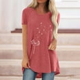 thumbnail image 3 of Mujeres moda Casual impresión camisas manga corta suelta Tee Tops túnica blusa Pompotops hfajkhk136255, 3 of 4