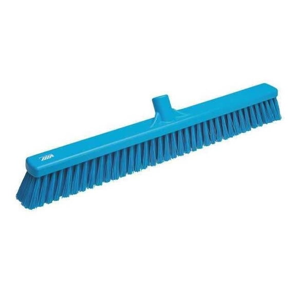 Vikan 24 in Sweep Face Broom Head, Soft/Stiff Combination, Synthetic, Blue 31943