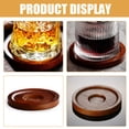 thumbnail image 2 of 2Pcs Whiskey Glasses Pad Round Wood Coaster Wood Coasters for Whisky Glass Rotary Whisky Glass Coasters, 2 of 6