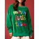 thumbnail image 4 of Sudadera holgada de primavera y otoño para mujer, jersey de cuello redondo y manga larga con bordado de letras navideñas, sudaderas holgadas informales para mujer, 4 of 5