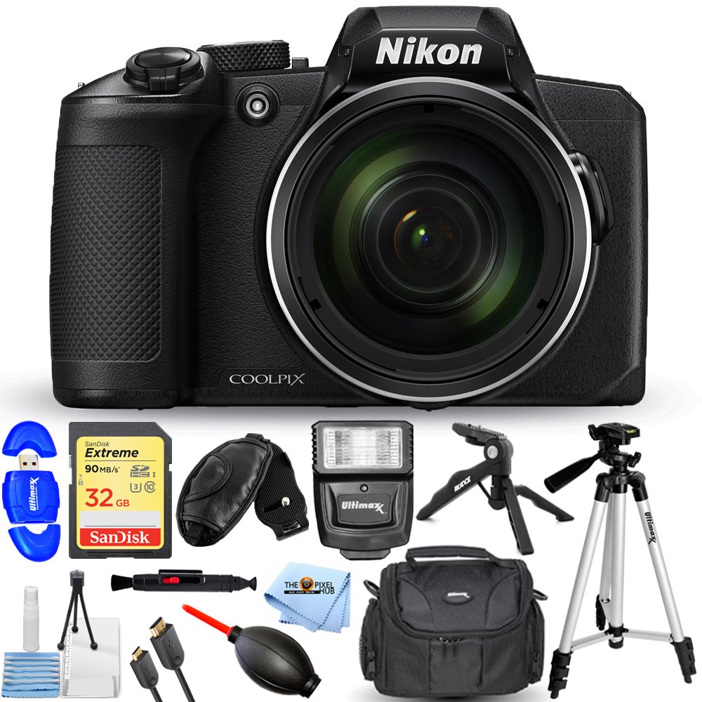 Nikon COOLPIX B600 Digital Camera (Black) with Sandisk Extreme 32GB SD