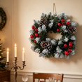 thumbnail image 6 of TanSiDing 1pcs Christmas Wreath for Front Door with Realistic Snowflakes Red Berries Pinecones Christmas Decoration for Outdoor Indoor Home Party Decor 30cm, 6 of 9