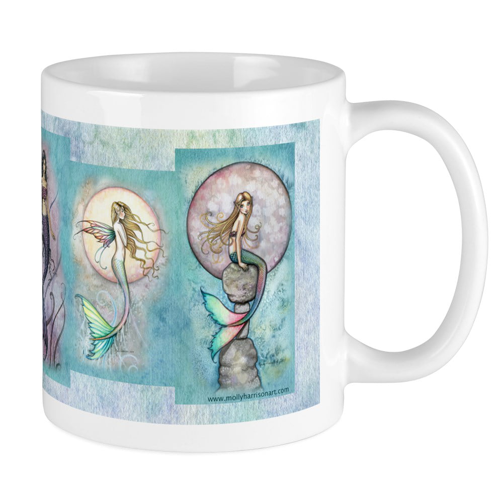 Mermaid in the Coffee Cup Whimsical Fantasy 