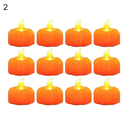 

Ximi 12Pcs/Set Pumpkin Shape Candle Light Creative Exquisite Plastic Cute LED Light for Party